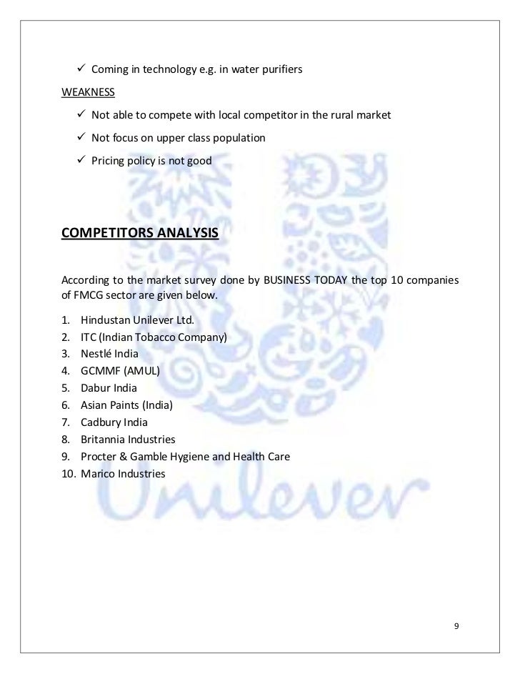 hindustan unilever limited project filetype